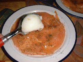 mettre une boule de sorbet au centre